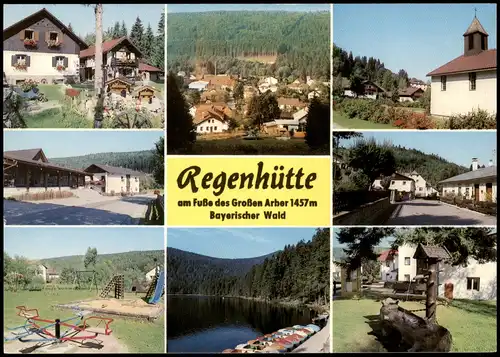 Ansichtskarte Regenhütte Mehrbildkarte mit 8 Orts- u. Umlandansichten 1970