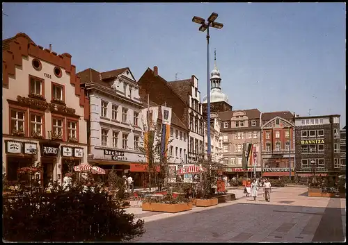 Ansichtskarte Recklinghausen Markt Marktplatz Geschäfte Fußgängerzone 1970