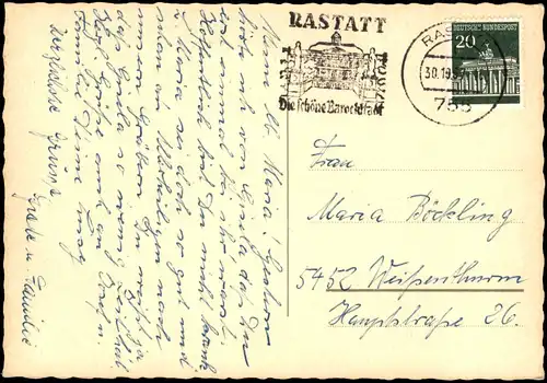 Ansichtskarte Rastatt Einsiedelner Kapelle 1967