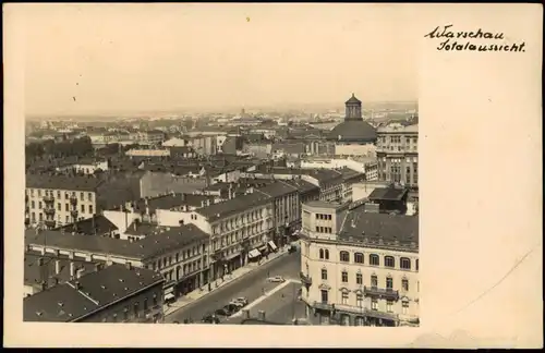 Postcard Warschau Warszawa Straßenblick - Fotokarte 1940