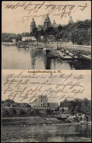 Aschaffenburg Schiffe Dampfer Steamer Schloss Pompeanum - 2 Bild 1913