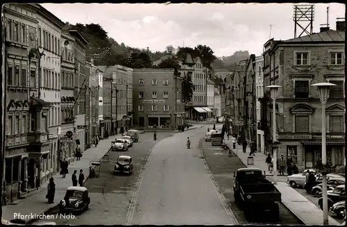 Ansichtskarte Pfarrkirchen Straßenpartie - Geschäfte Autos 1959