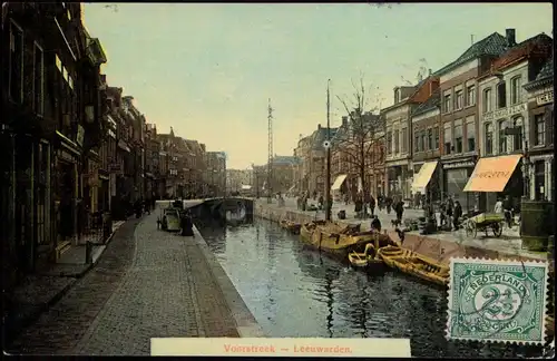 Postkaart Leeuwarden Voorstreek, Geschäfte 1913