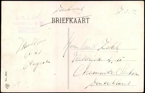 Postkaart Leeuwarden Voorstreek, Geschäfte 1913