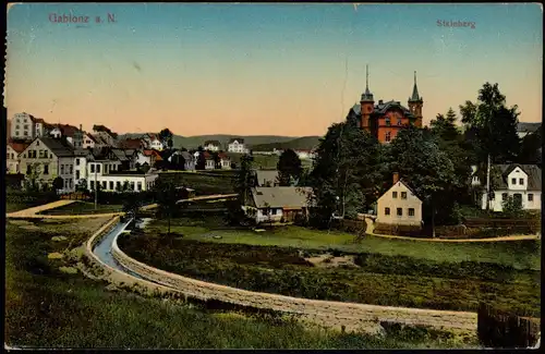 Gablonz (Neiße) Jablonec nad Nisou Straßenpartie - Steinberg Böhmen 1912