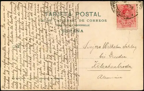 Postales Salamanca Casa de las Conchas 1910  gel. Briefmarke