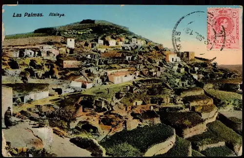 Las Palmas de Gran Canaria Atalaya - Canaris Kanaren 1913  gel. Briefmarke