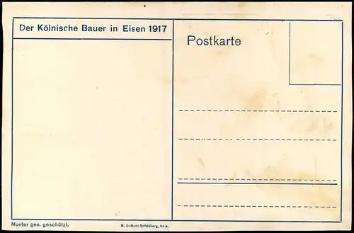 Köln Der Kölnische Bauer in Eisen 1917 Mitternachtsspuk am Gürzenich. 1917