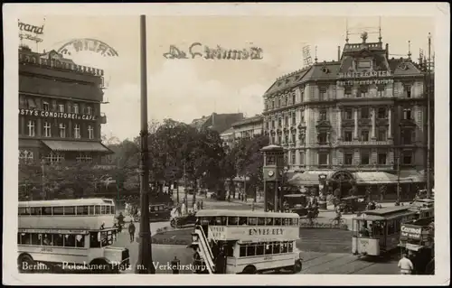 Ansichtskarte Tiergarten-Berlin Potsdamer Platz Verkehr Fotomontage Bus 1928