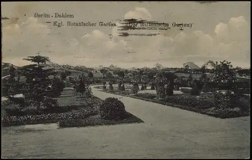 Ansichtskarte Dahlem-Berlin Botanischer Garten - Italienische Garten 1917