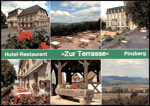 Pinzberg Reklame-Karte Hotel-Restaurant Zur Terrasse Besitzer Familie Schrüfer 1980