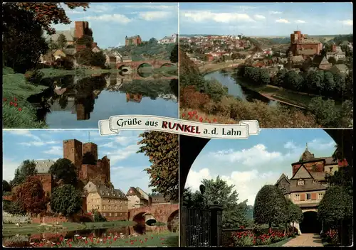 Ansichtskarte Runkel Mehrbildkarte mit 4 Ortsansichten 1970