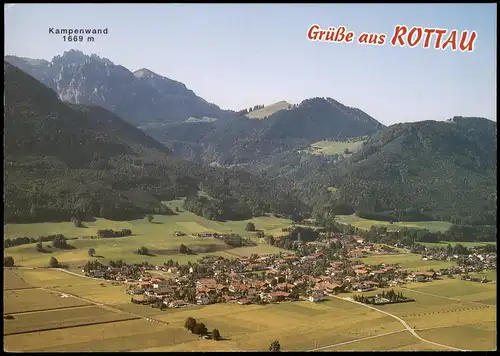 Rottau-Grassau Luftbild Luftkurort in Oberbayern Bayerische Alpen 1990