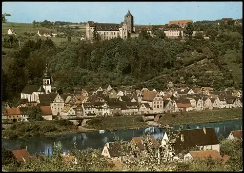 Ansichtskarte Rothenfels Panorama Ortsansicht Partie am Main 1973