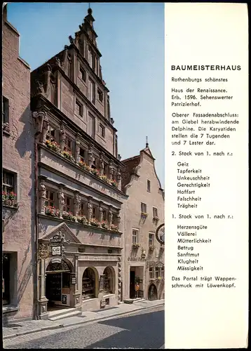 Rothenburg ob der Tauber BAUMEISTERHAUS Café Restaurant Conditorei 1960