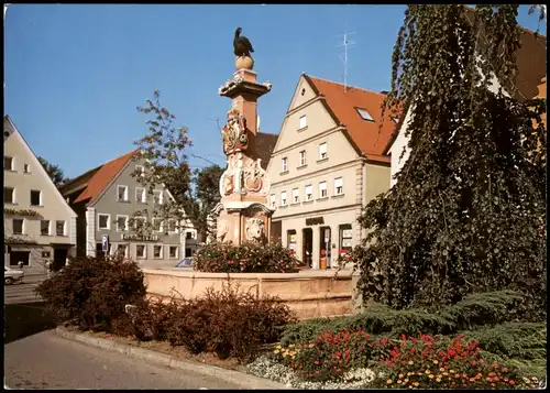 Roth bei Nürnberg Marktplatz, Brunnen, Ort in Mittelfranken 1980