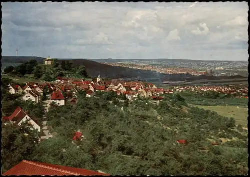 Rotenberg-Stuttgart Panorama-Ansicht mit Grabkapelle und Stuttgart 1965