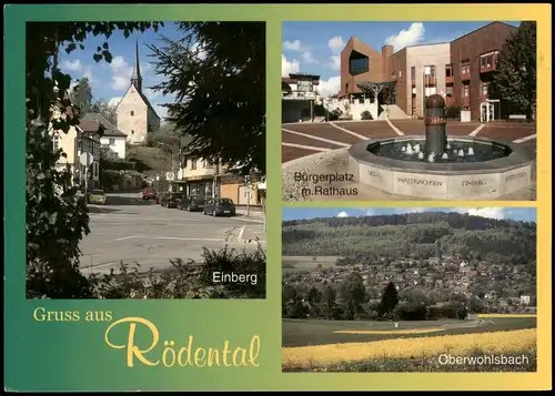 Rödental Mehrbild-AK mit Bürgerplatz Rathaus, Einberg, Oberwohlsbach 1990