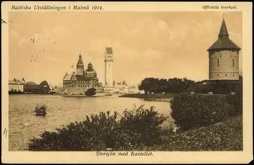 Postcard Malmö Baltiska Utställningen i Malmö 1917  gel. Stempel Esperanto