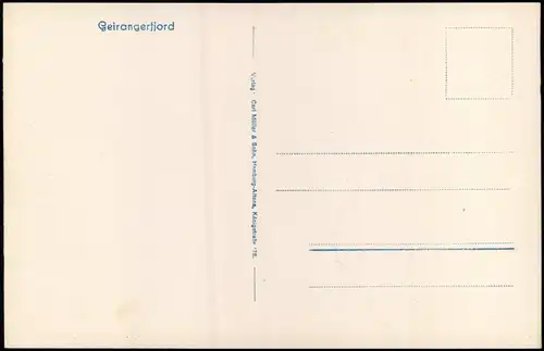 Postcard Geiranger Geirangerfjord Norge Norway 1928