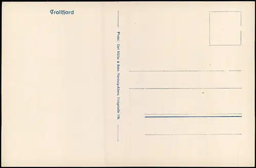 Postcard Norwegen Allgemein Trollfjord Norwegen Norge Norway 1929