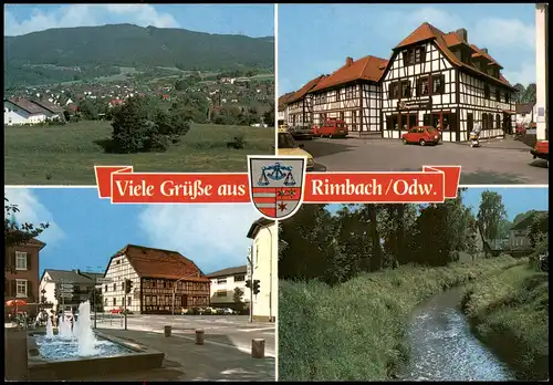 Rimbach Mehrbildkarte 4 Ortsansichten aus dem Naturpark Bergstraße-Odenwald 1980