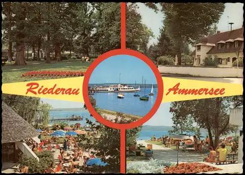 Riederau (am Ammersee) Mehrbildkarte mit Ortsansichten, Ammersee 1970