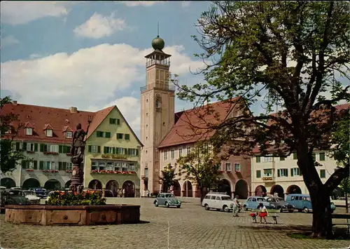 Ansichtskarte Freudenstadt Marktplatz, Autos ua VW Käfer 1968