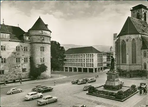 Ansichtskarte Stuttgart Schillerplatz, Autos - Fotokarte 1957