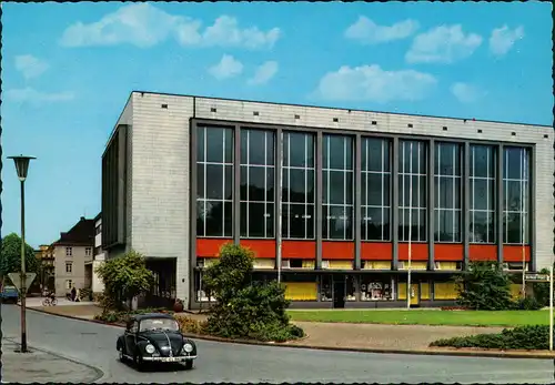 Ansichtskarte Herne Stadtbad, Straße, VW Käfer 1965