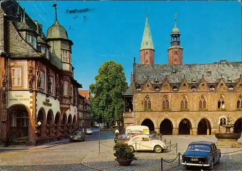 Ansichtskarte Goslar Rathaus, VW Käfer Autos 1965