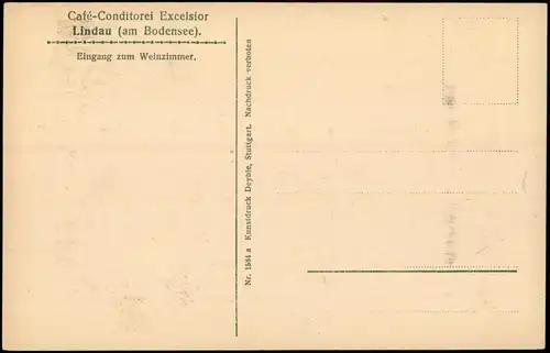 Ansichtskarte Lindau (Bodensee) Café-Conditorei Excelsior - Innen 1922