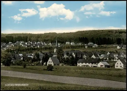 Ansichtskarte Herschbach Panorama Ortsansicht 1960