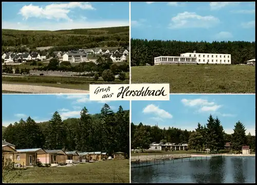 Ansichtskarte Herschbach Mehrbildkarte mit 4 Ortsansichten 1965