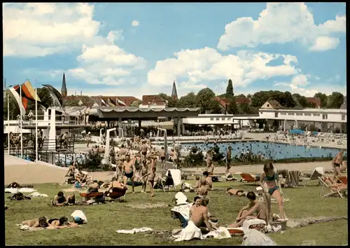 Herne Wellenbad Freizeitpark des Ruhrgebiets, belebtes Freibad 1960