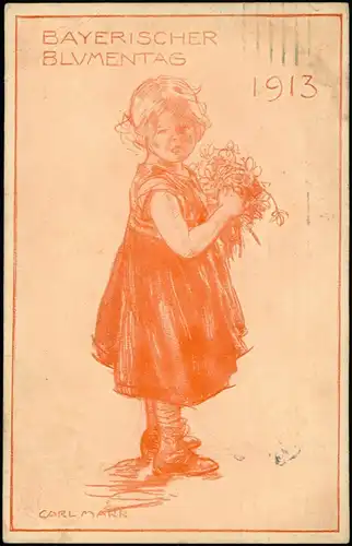 .Bayern Bayern Bayerischer Blumentag Künstlerkarte Carl Marr 1913