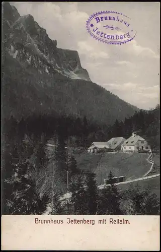 Ansichtskarte Jettenberg Brunnhaus Jettenberg mit Reitalm. 1913