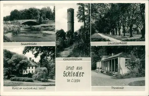 Ansichtskarte Schieder-Schwalenberg Emmerbrücke, Schloßpark, Kurpark 1953