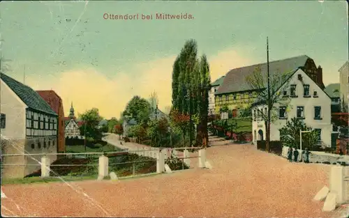 Ansichtskarte Ottendorf-Hainichen Straßenpartie - bei Mittweida 1922