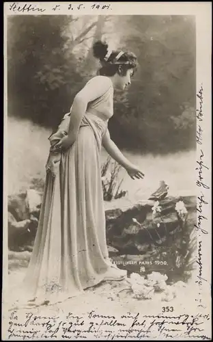 Ansichtskarte  Fotokunst schöne Frau am Teich Erotik 1901