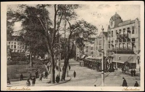 Postkaart Amsterdam Amsterdam Rembrandtplein, Restauraunt Amstel Beer 1915