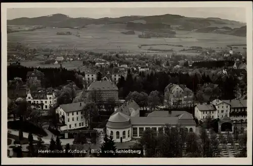 Postcard Bad Kudowa Kudowa-Zdrój Blick vom Schloßberg 1932