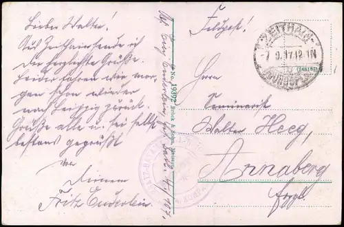 Ansichtskarte Riesa Blick von Promnits. 1917  gel. Feldpost Zeithain
