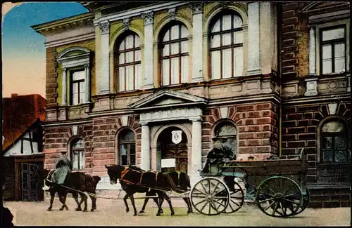 Postcard Mitau Jelgava Елгава Civilverwaltung - Kutsche 1918