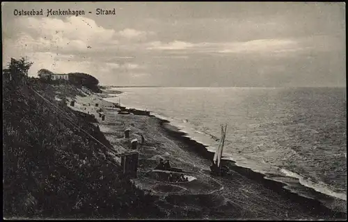 Postcard Henkenhagen Ustronie Morskie Strand, Boote, Restaurant 1931