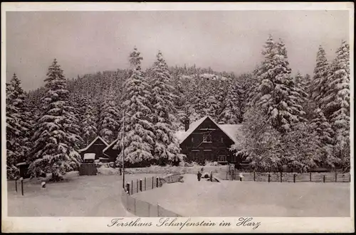 Ansichtskarte Goslar Forsthaus Scharfenstein im Harz 1929