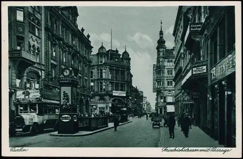 Ansichtskarte Mitte-Berlin Friedrichstraße Passage 1932 Bahnpoststempel Dresden