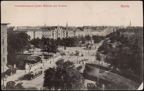 Berlin Kaiser-Nationaldenkmal, Straßenpartie 1917  gel. div. Feldpoststempel