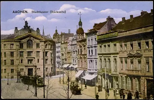 Ansichtskarte Aachen Theater Stadttheater (Rückseite) 1916  Feldpost Stempel