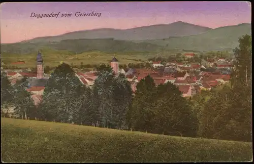 Ansichtskarte Deggendorf Panorama-Ansicht vom Geiersberg 1924